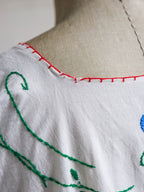 Mexican Pueblo Embroidered Folk Maxi Dress