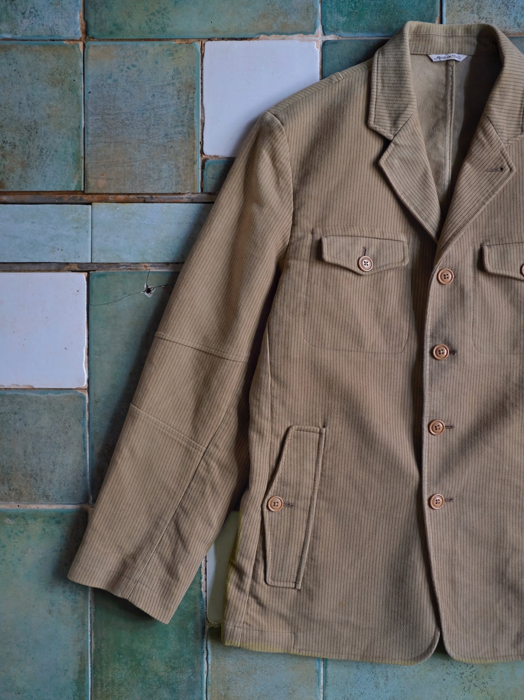 1980's PIOMBO Italian Moleskin Stripe Hunting Sport Jacket / PIOMBO Italian Moleskin Stripe Hunting Sport Jacket
