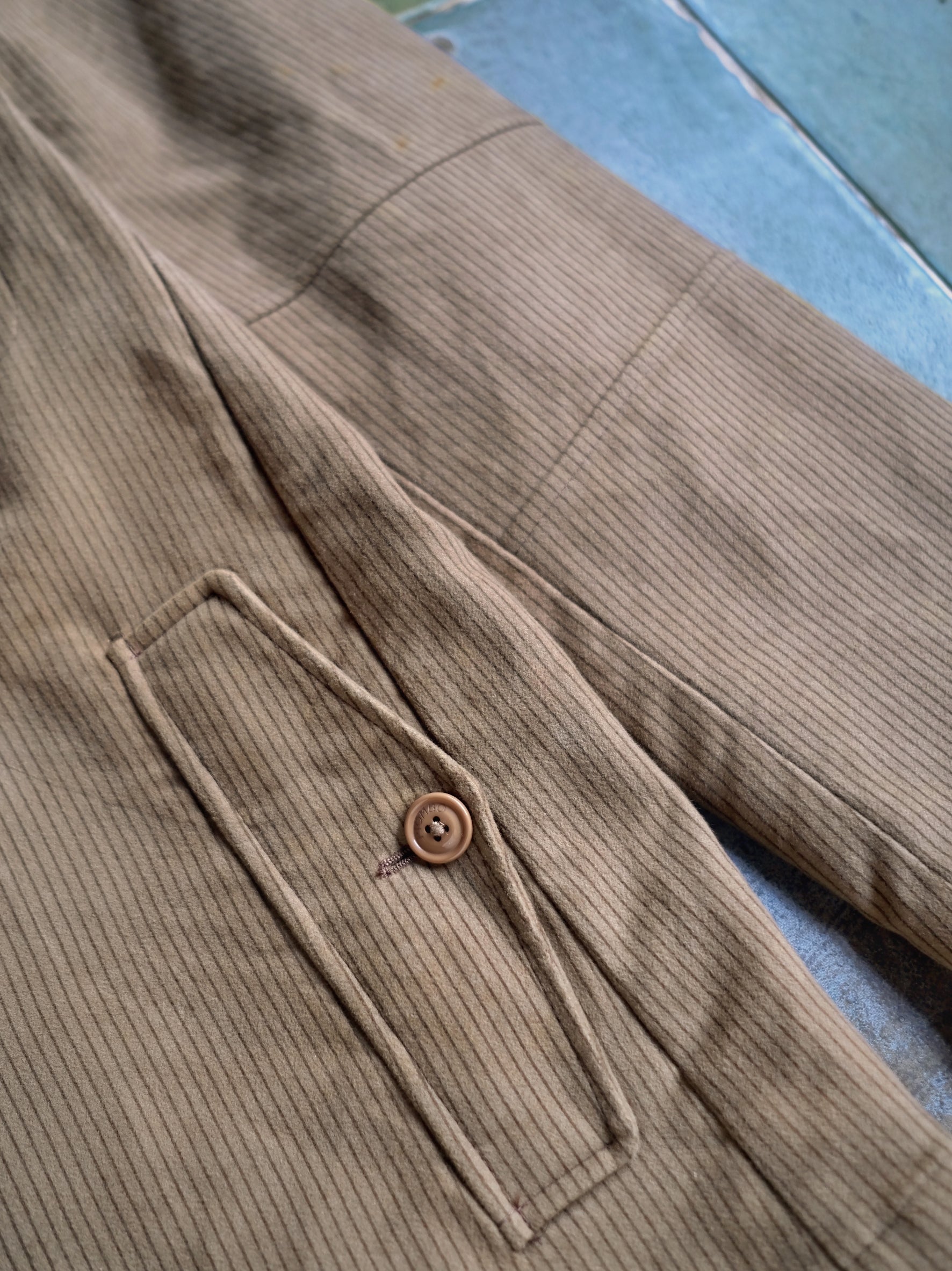 1980's PIOMBO Italian Moleskin Stripe Hunting Sport Jacket / PIOMBO Italian Moleskin Stripe Hunting Sport Jacket