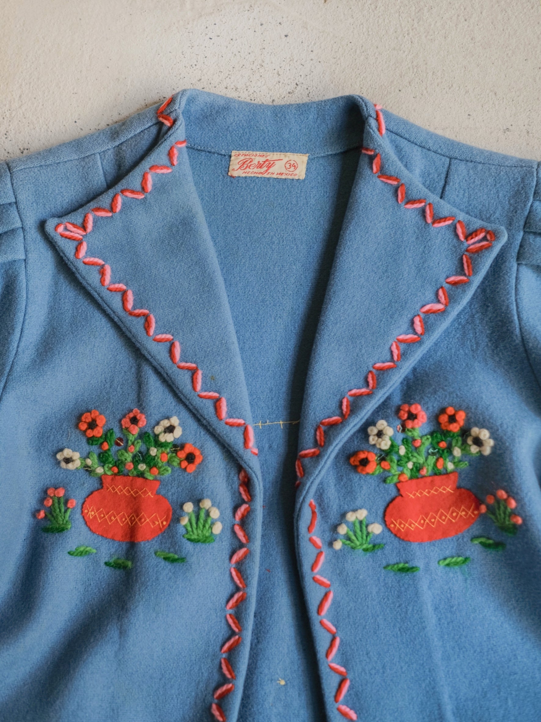 1940's Berty Mexican Embroidered  Wool Souvenir Jacket / Berty 墨西哥刺繡羊毛紀念夾克