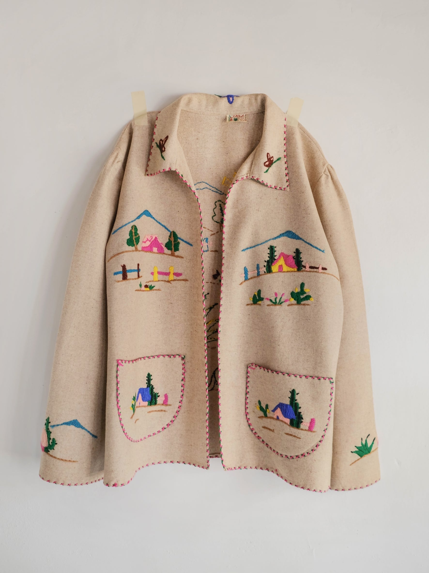 1950's LOPEZ Mexican Embroidered Wool Souvenir Jacket / LOPEZ Mexican Embroidered Wool Souvenir Jacket