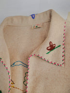 1950's LOPEZ Mexican Embroidered Wool Souvenir Jacket / LOPEZ Mexican Embroidered Wool Souvenir Jacket