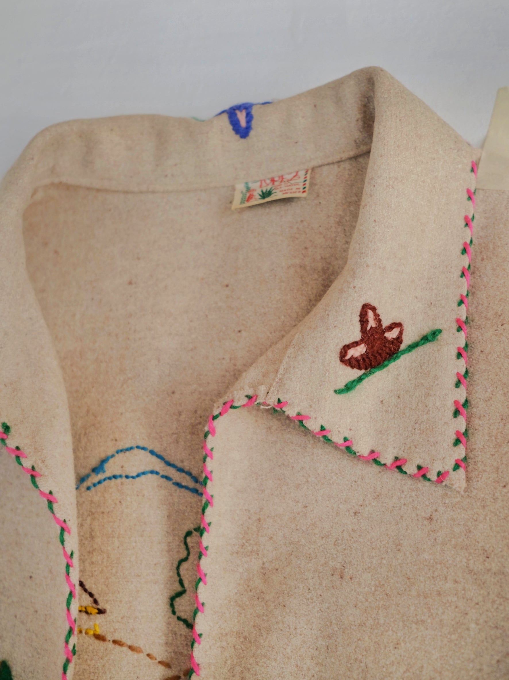 1950's LOPEZ Mexican Embroidered Wool Souvenir Jacket / LOPEZ Mexican Embroidered Wool Souvenir Jacket