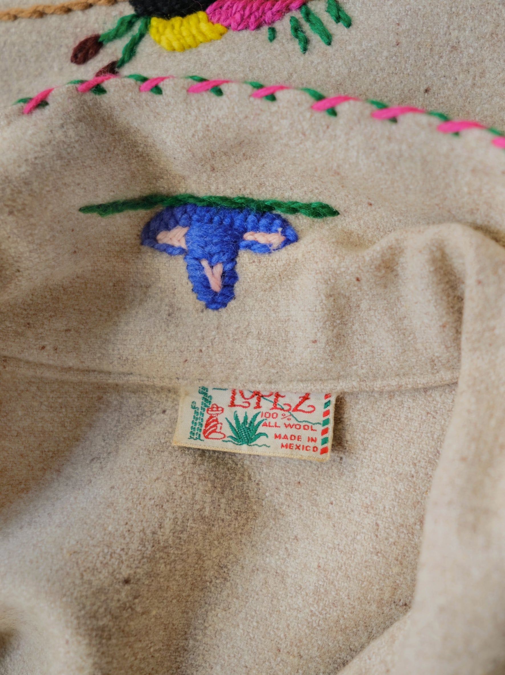 1950's LOPEZ Mexican Embroidered Wool Souvenir Jacket / LOPEZ Mexican Embroidered Wool Souvenir Jacket
