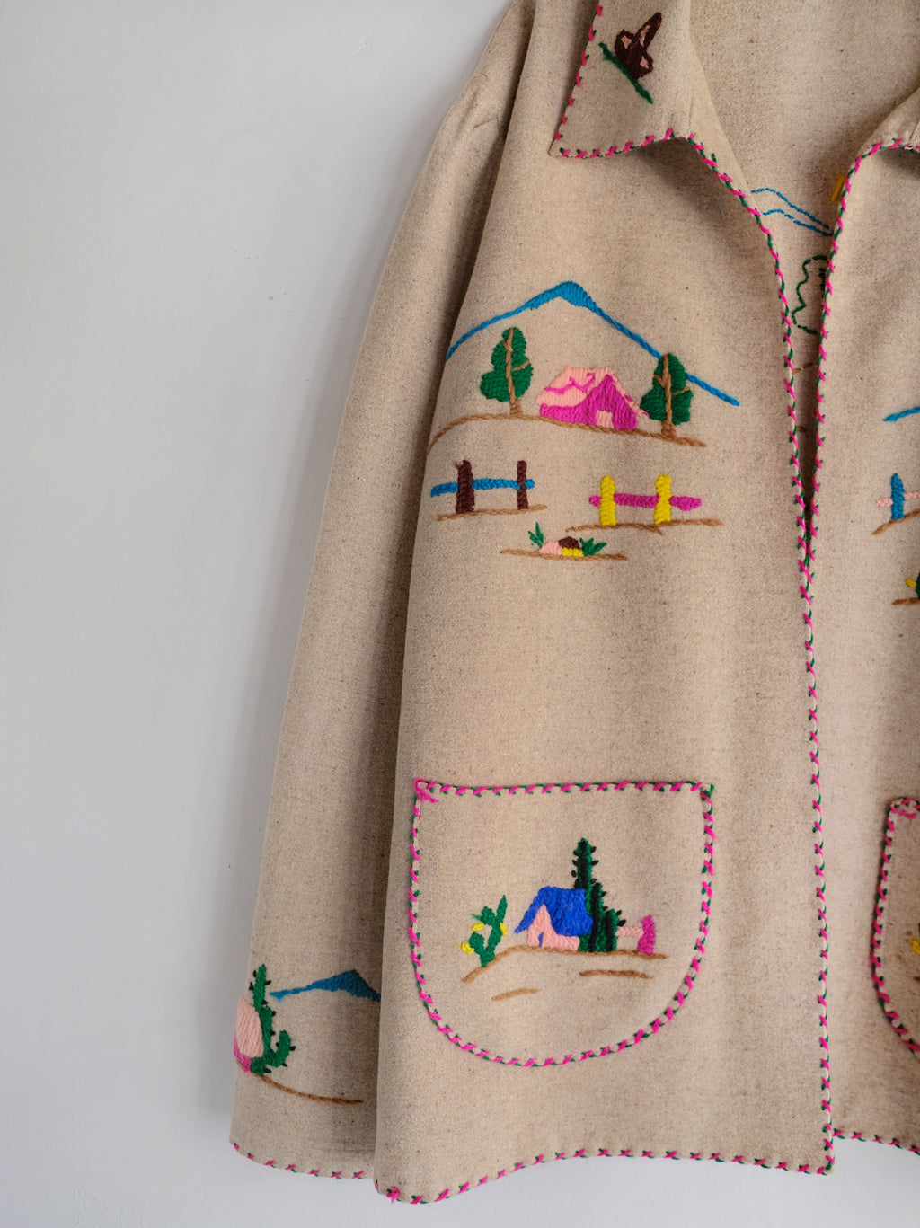 1950's LOPEZ Mexican Embroidered Wool Souvenir Jacket / LOPEZ Mexican Embroidered Wool Souvenir Jacket