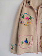 1950's LOPEZ Mexican Embroidered Wool Souvenir Jacket / LOPEZ Mexican Embroidered Wool Souvenir Jacket