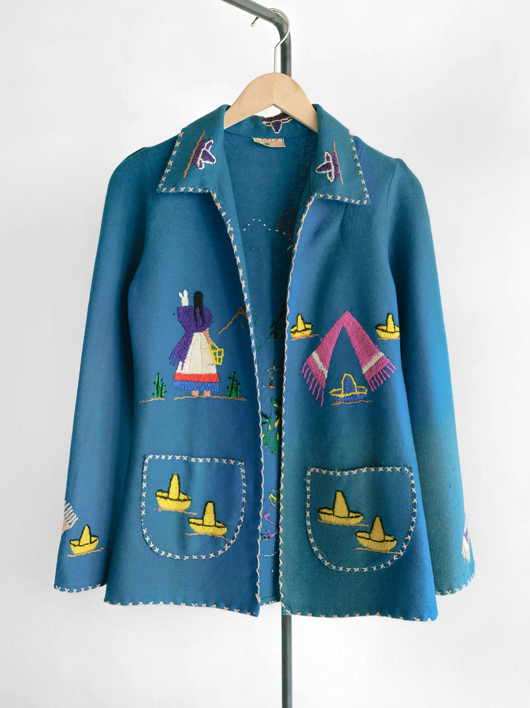 1950's LOPEZ Mexican Embroidered  Wool Souvenir Jacket / LOPEZ墨西哥刺繡羊毛紀念夾克