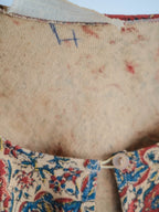 1960-70's Persian / Iranian Block Print Damask Pattern Folk Blouse