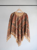 1960-70's Persian / Iranian Block Print Damask Pattern Folk Blouse