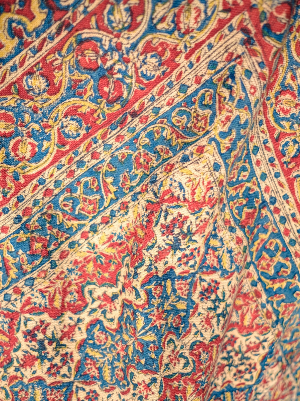 1960-70's Persian / Iranian Block Print Damask Pattern Folk Blouse