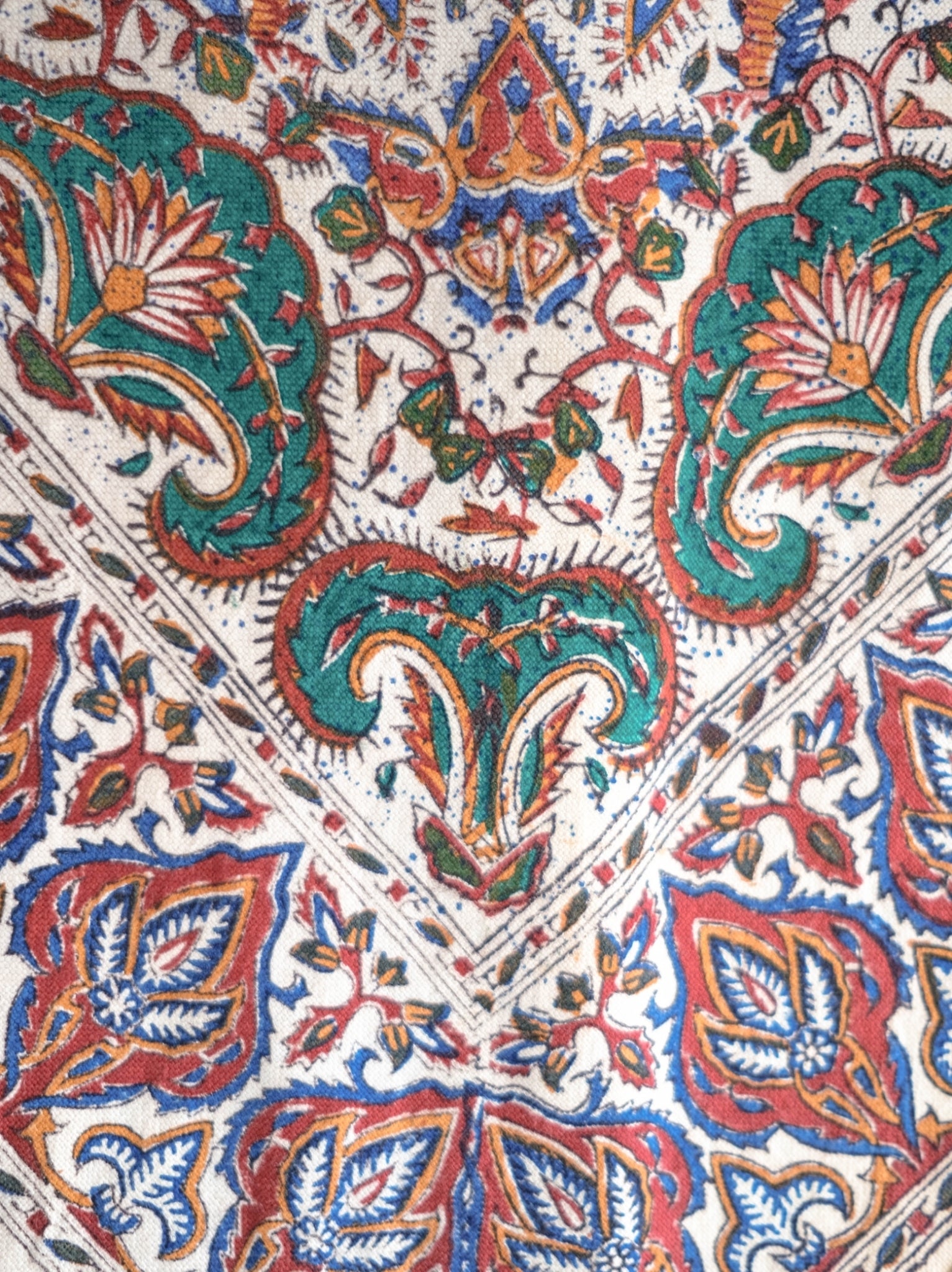 1960-70's Persian / Iranian Block Print Damask Pattern Folk Blouse   波斯手蓋印染織花圖騰民族罩衫