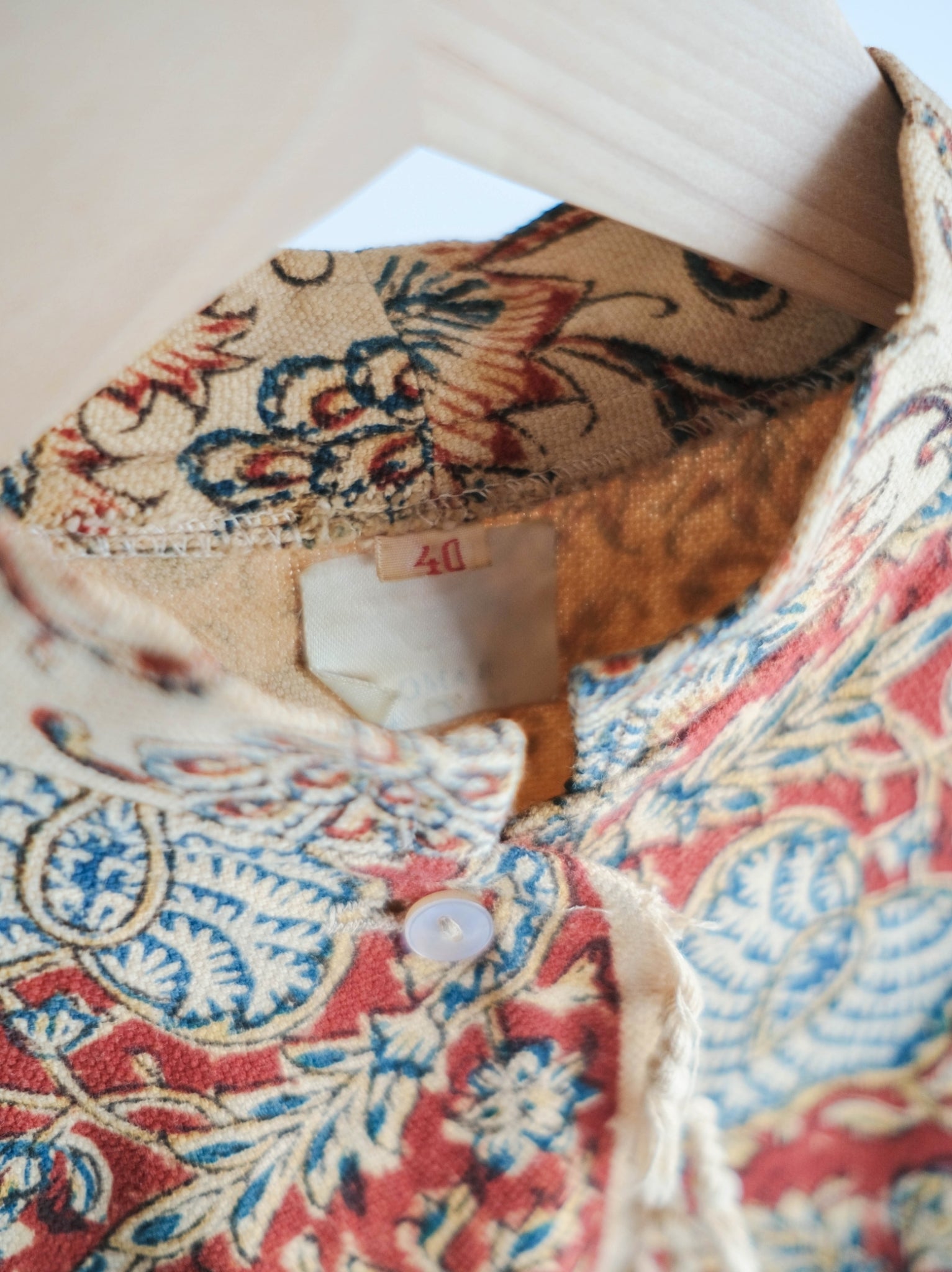 1960-70's Persian / Iranian Block Print Damask Pattern Folk Shirt   波斯手蓋印染織花圖騰民族罩衫