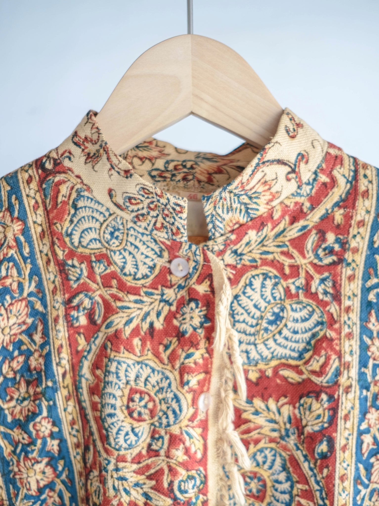 1960-70's Persian / Iranian Block Print Damask Pattern Folk Shirt   波斯手蓋印染織花圖騰民族罩衫