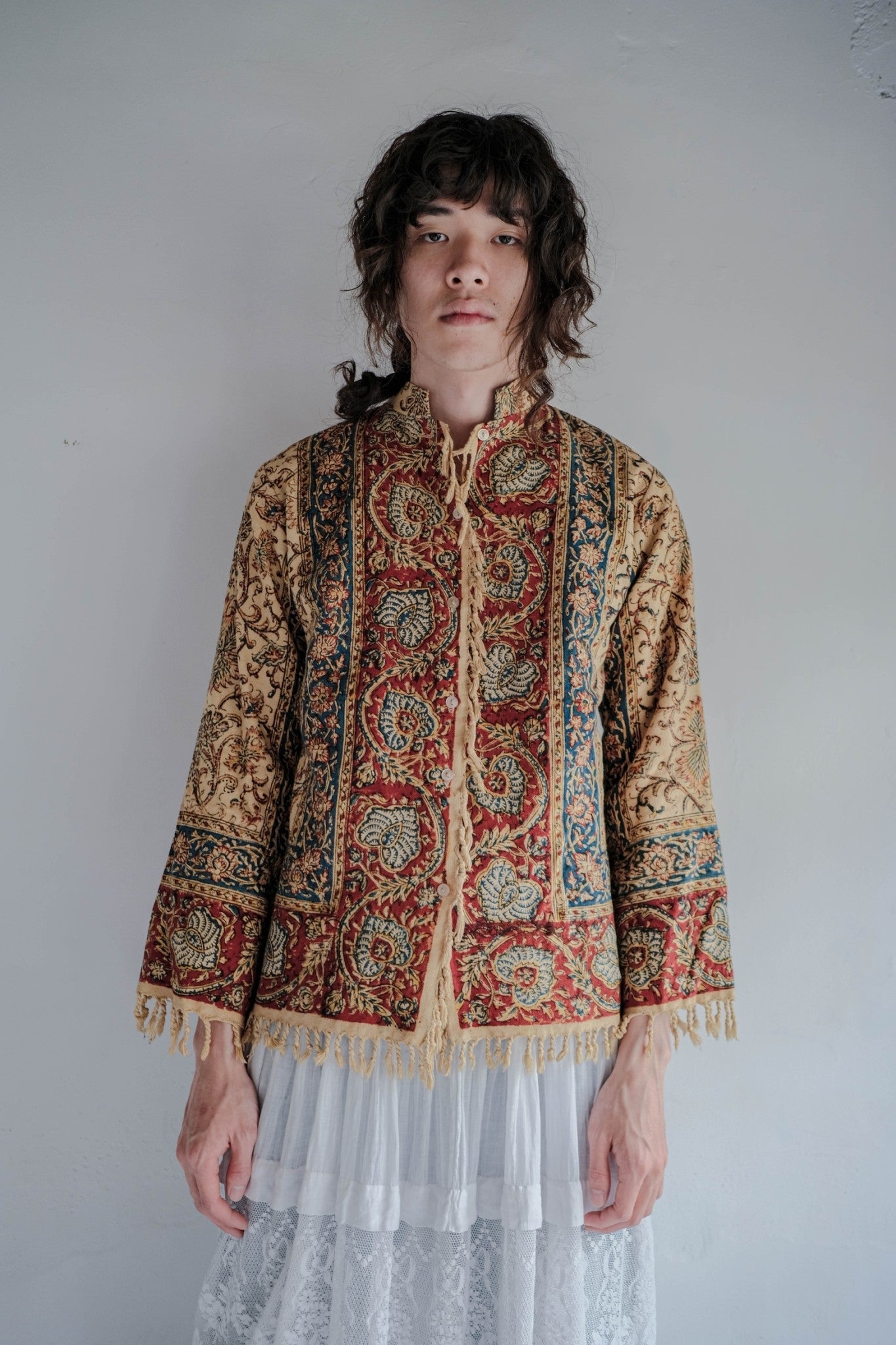 1960-70's Persian / Iranian Block Print Damask Pattern Folk Shirt   波斯手蓋印染織花圖騰民族罩衫