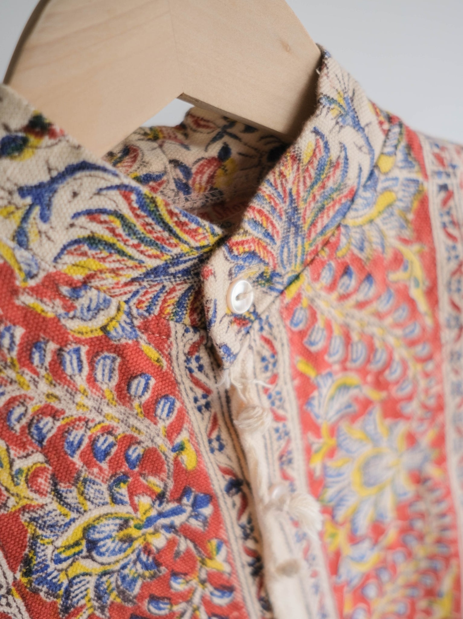 1960-70's Persian / Iranian Block Print Damask Pattern Folk Shirt   波斯手蓋印染織花圖騰民族罩衫