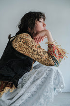 1960-70's Persian / Iranian Block Print Damask Pattern Folk Shirt   波斯手蓋印染織花圖騰民族罩衫