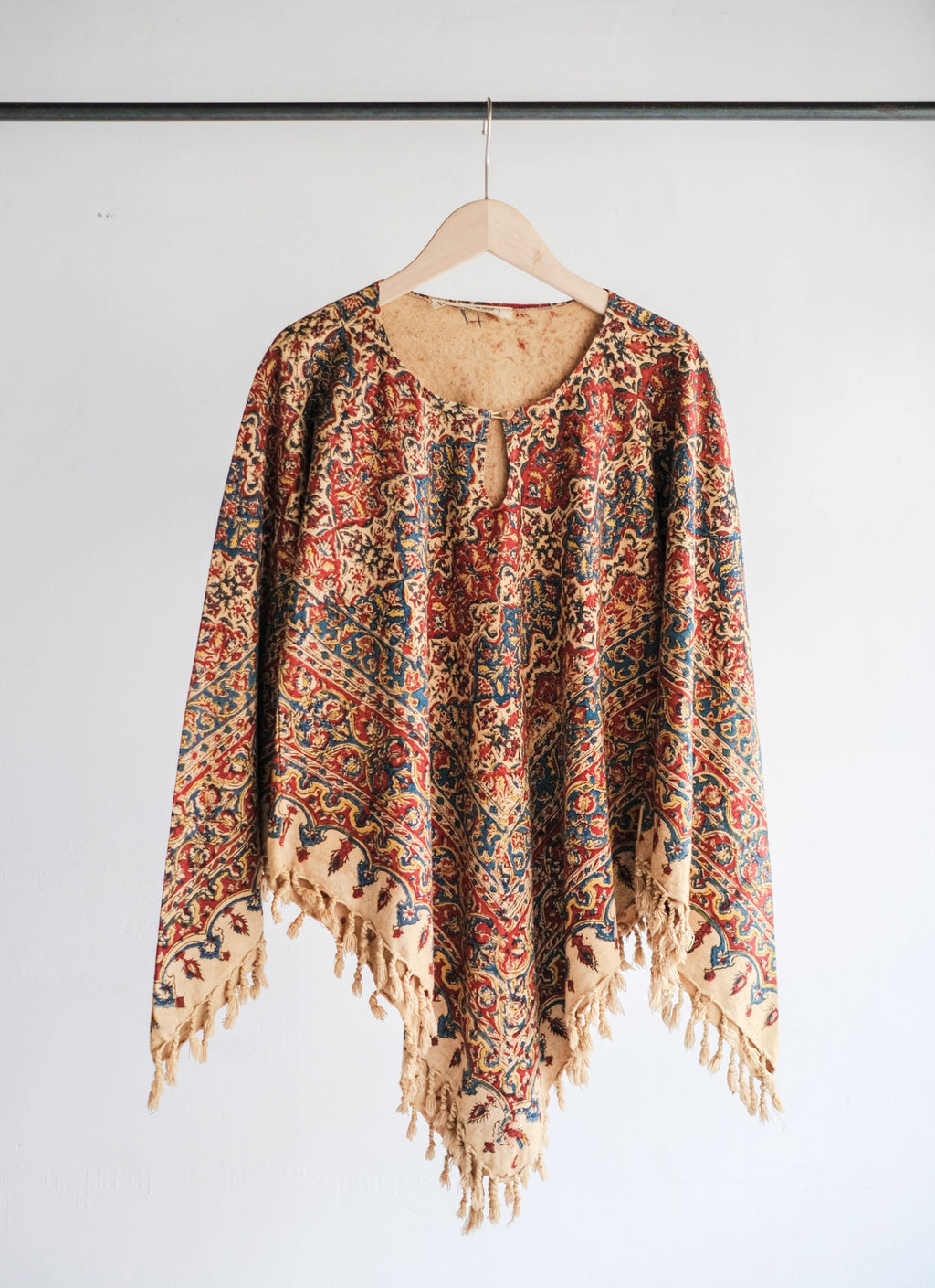 1960-70's Persian / Iranian Block Print Damask Pattern Folk Blouse