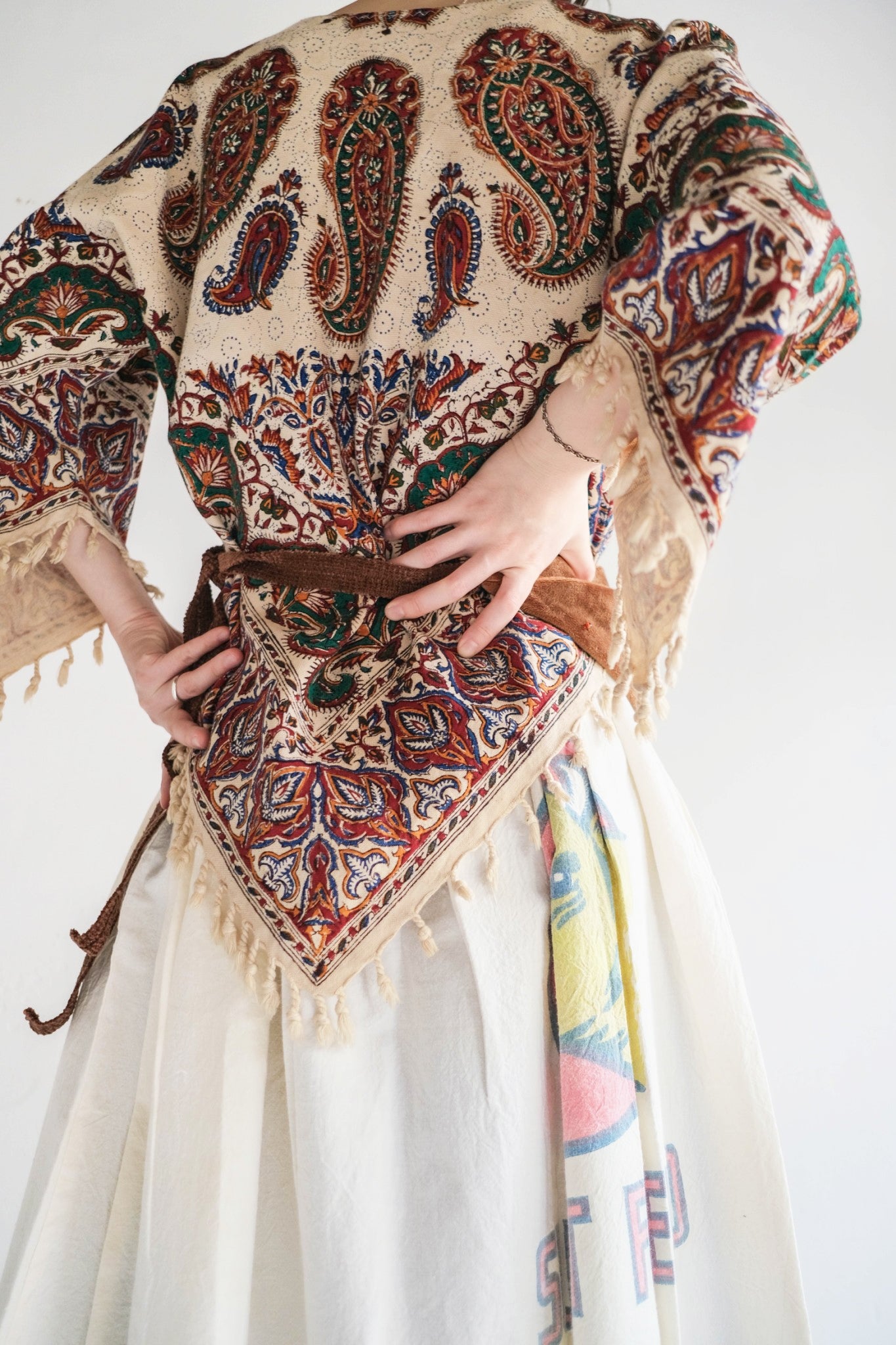 1960-70's Persian / Iranian Block Print Damask Pattern Folk Blouse   波斯手蓋印染織花圖騰民族罩衫