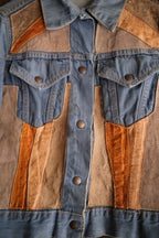 1970’s "LEVIS for Gals" Hippie Leather patched Denim Jacket / 嬉皮皮革拼接丹寧夾克