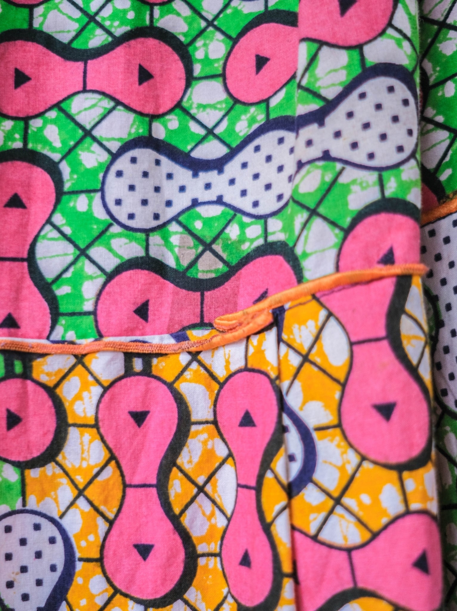 African Wax Print Empire Waist Maxi Dress / 非洲蠟染印花高腰長裙