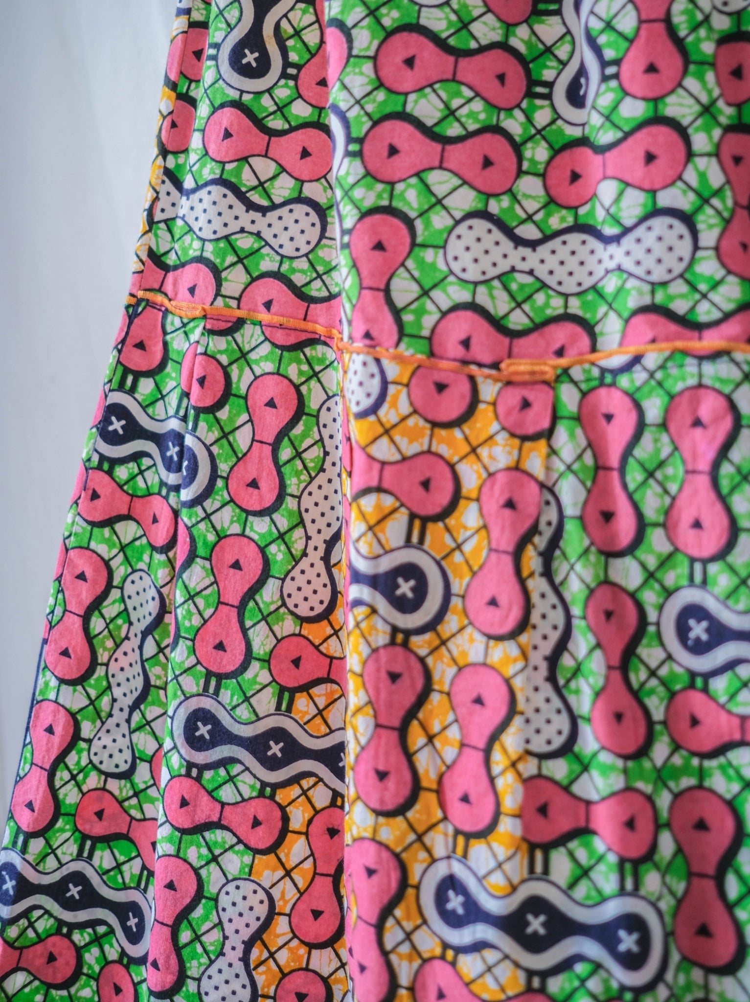 African Wax Print Empire Waist Maxi Dress / 非洲蠟染印花高腰長裙