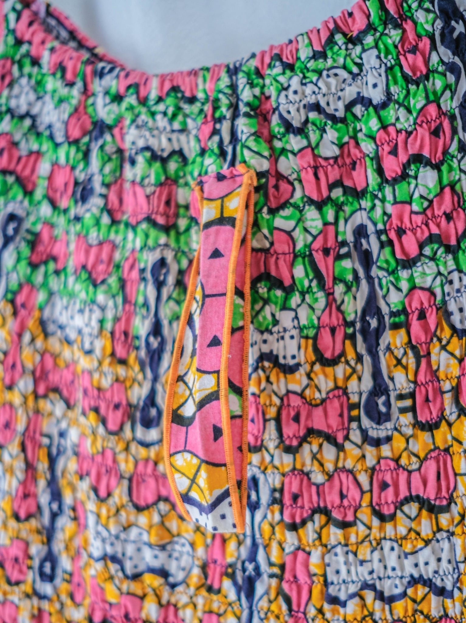 African Wax Print Empire Waist Maxi Dress / 非洲蠟染印花高腰長裙
