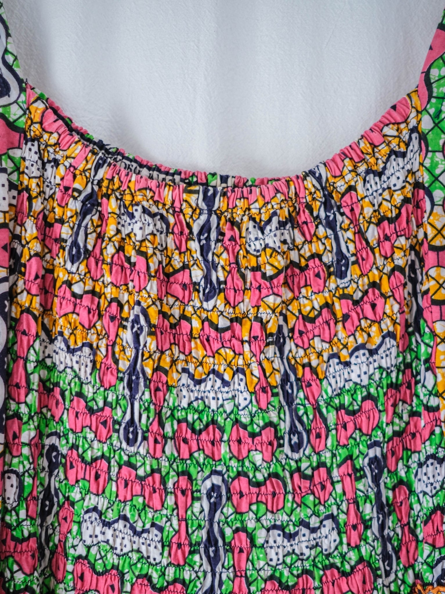 African Wax Print Empire Waist Maxi Dress / 非洲蠟染印花高腰長裙