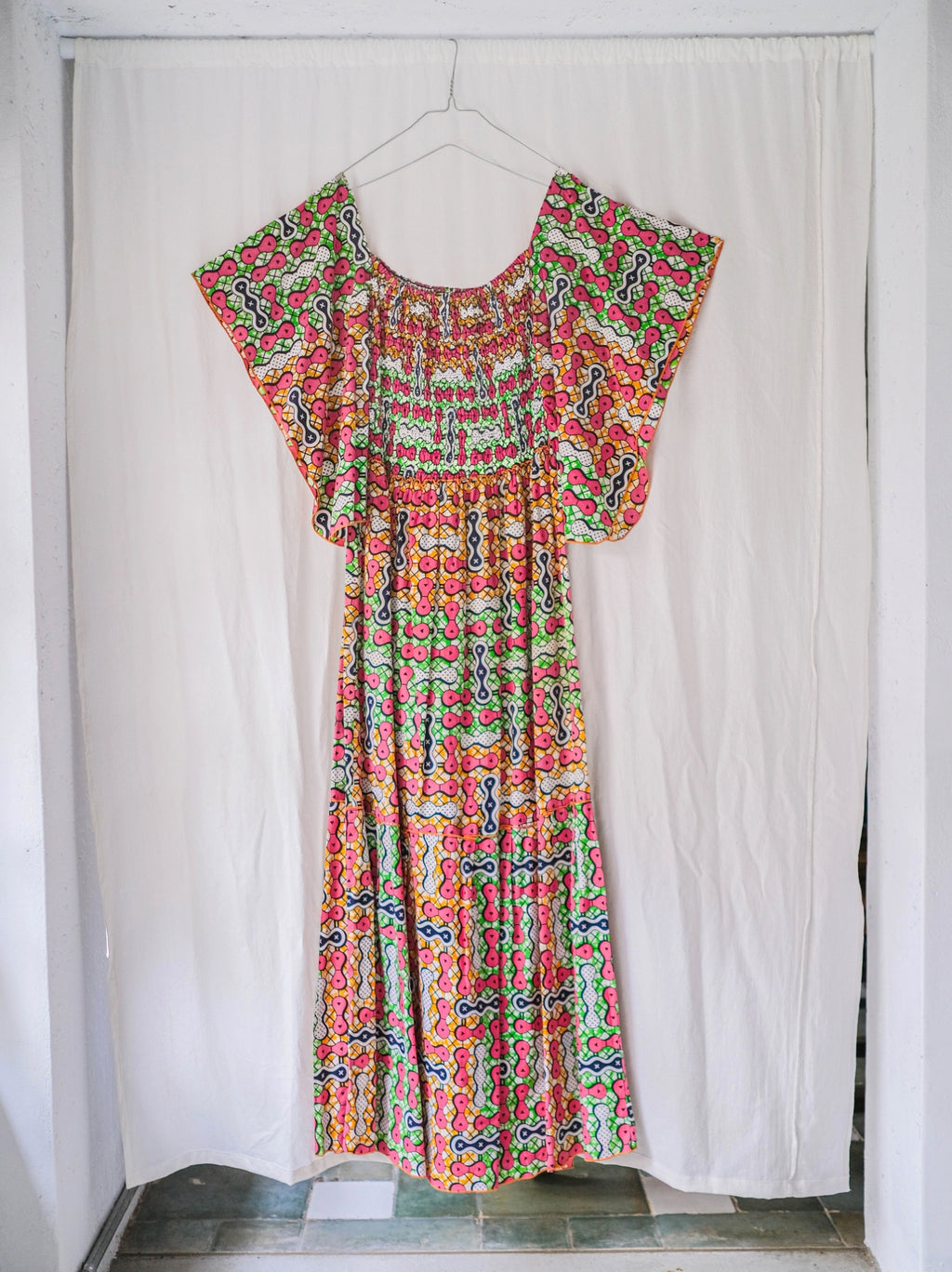 African Wax Print Empire Waist Maxi Dress / 非洲蠟染印花高腰長裙
