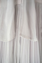 1970's Pleated Sleeve Lace Dress / 迷霧細摺袖蕾絲薄洋裝