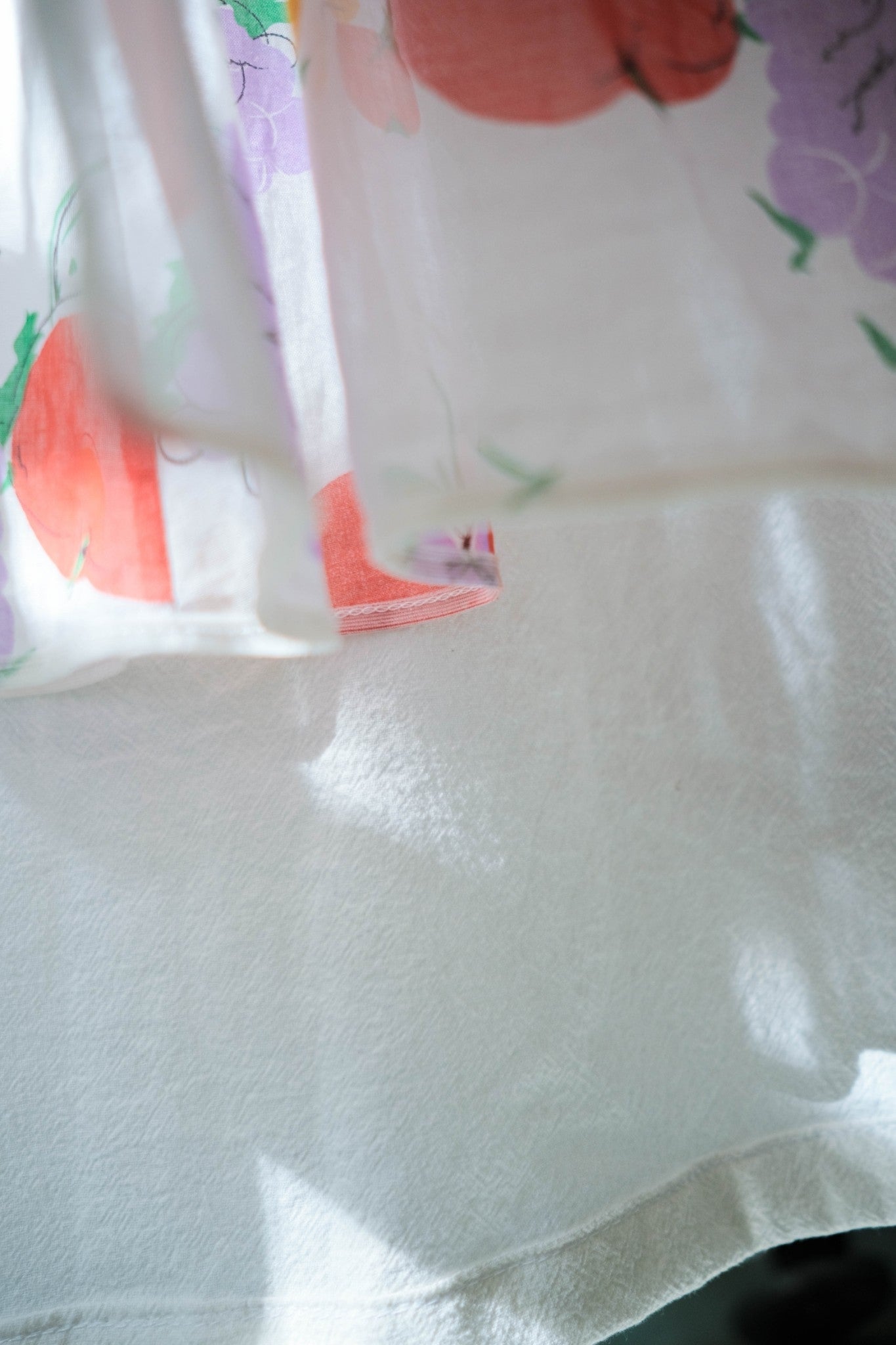 Vintage Butterfly Sleeves Sheer Dress / 蝴蝶袖蔬果透膚洋裝
