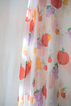 Vintage Butterfly Sleeves Sheer Dress / 蝴蝶袖蔬果透膚洋裝