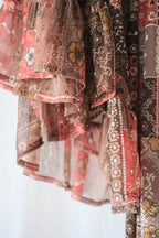 1970's Floral Flare Sleeve Maxi Dress