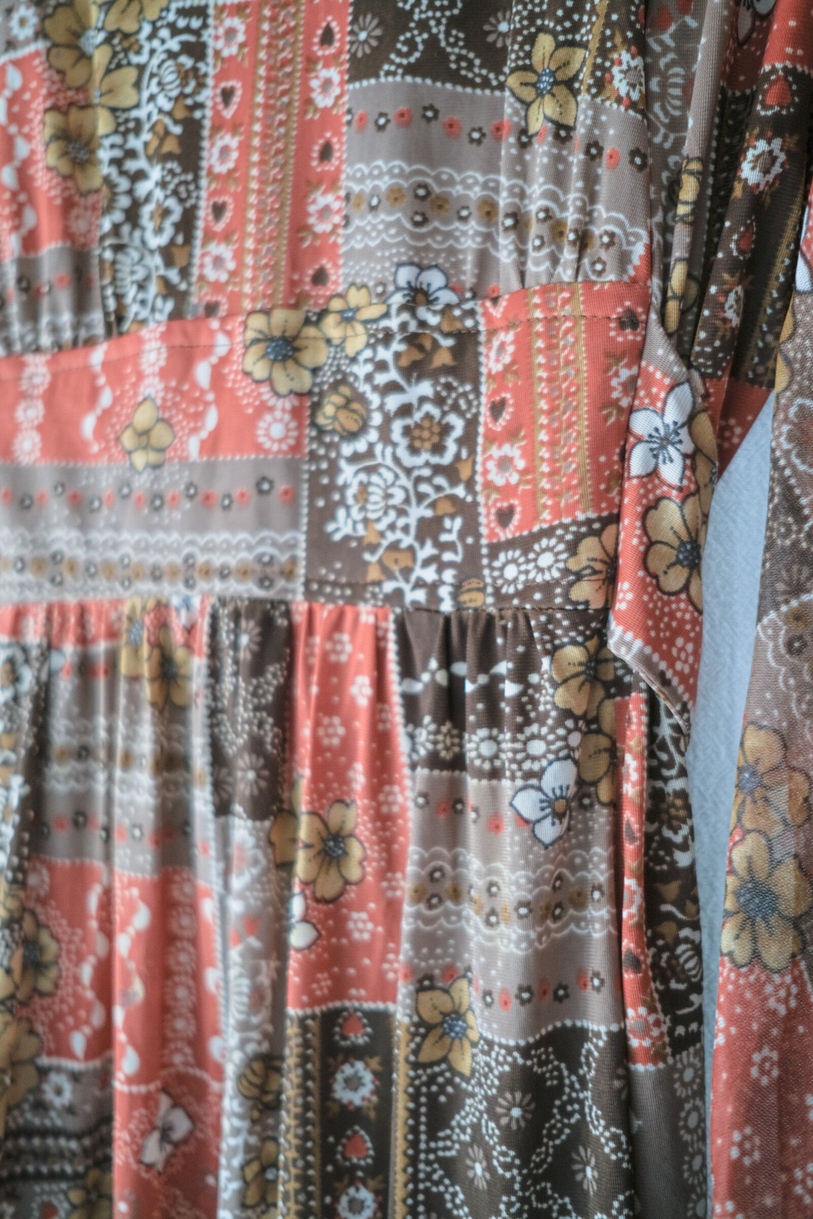 1970's Floral Flare Sleeve Maxi Dress
