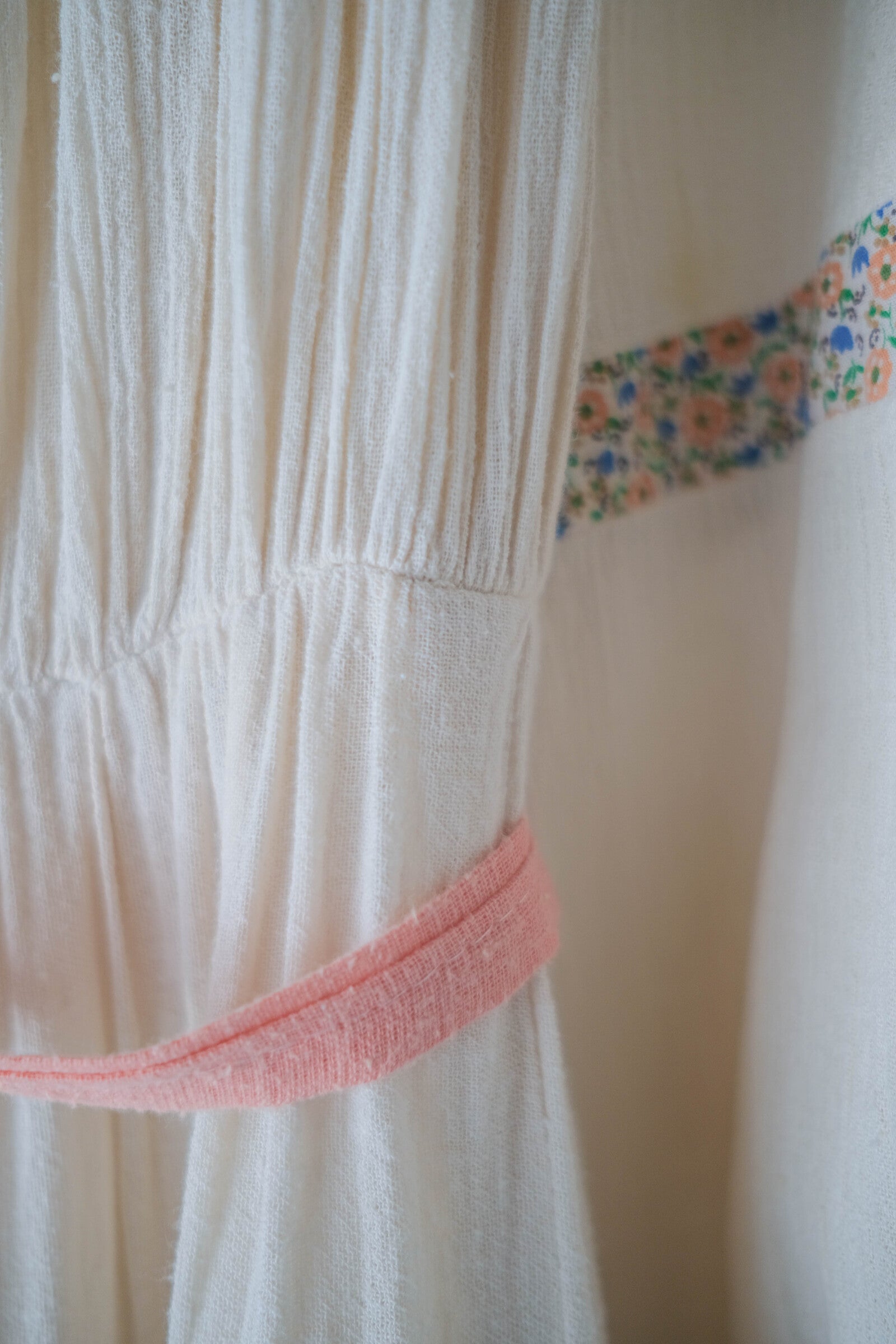1970’s Tiered Cotton Gauze Belted Dress / 鄉村風棉紗拼接花布蛋糕長裙