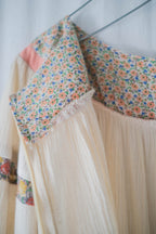 1970’s Tiered Cotton Gauze Belted Dress / 鄉村風棉紗拼接花布蛋糕長裙