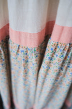 1970’s Tiered Cotton Gauze Belted Dress / 鄉村風棉紗拼接花布蛋糕長裙