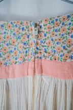 1970’s Tiered Cotton Gauze Belted Dress / 鄉村風棉紗拼接花布蛋糕長裙