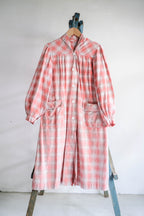 1950's French Shadow Plaid Work Dress / 法國漸層格紋工作洋裝
