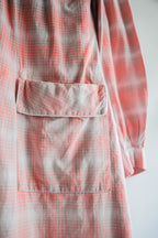 1950's French Shadow Plaid Work Dress / 法國漸層格紋工作洋裝