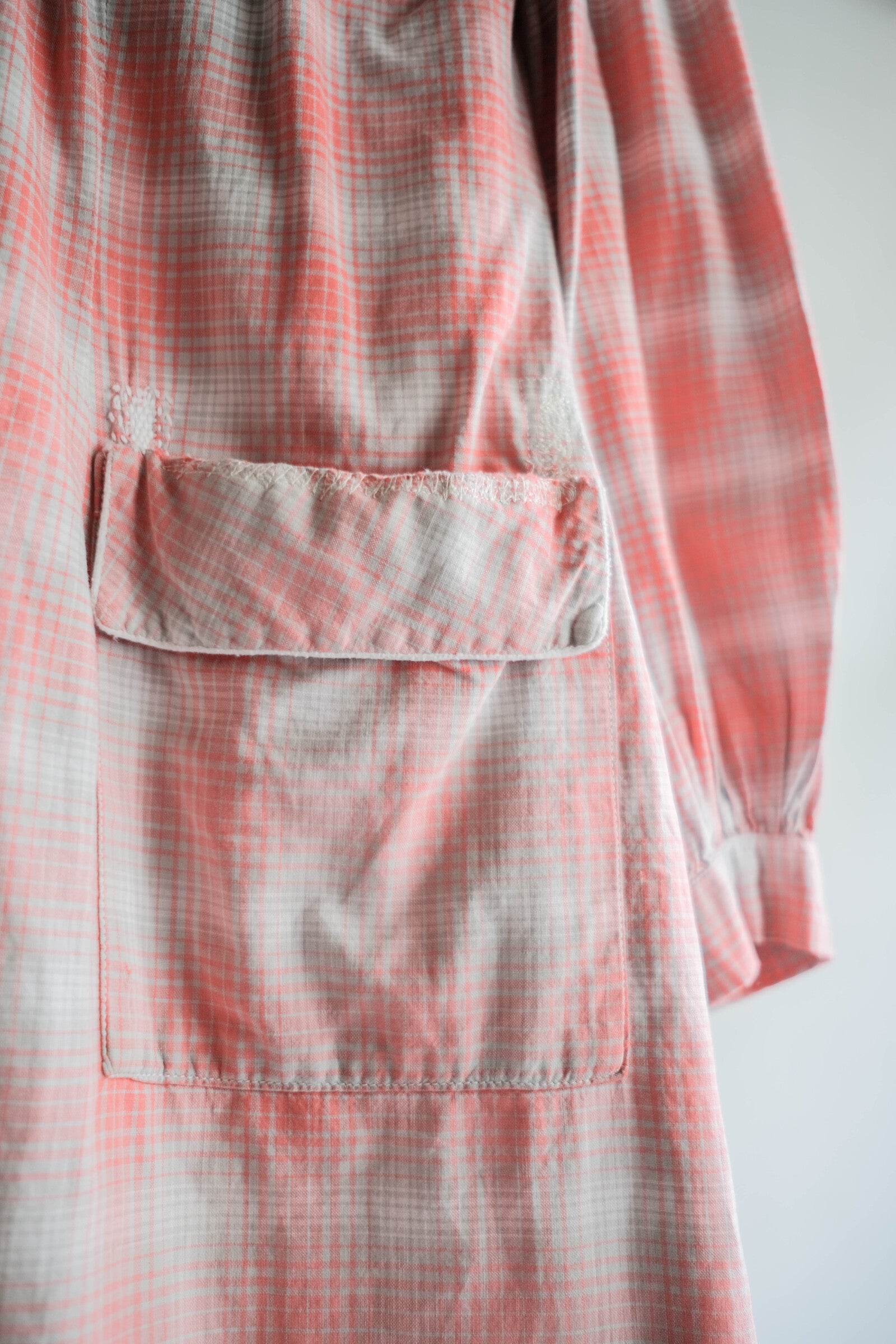 1950's French Shadow Plaid Work Dress / 法國漸層格紋工作洋裝
