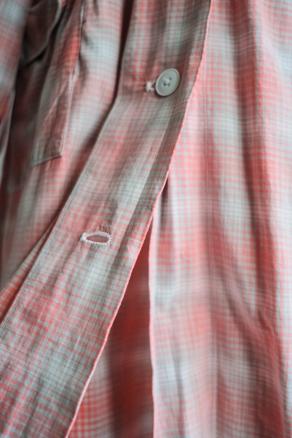 1950's French Shadow Plaid Work Dress / 法國漸層格紋工作洋裝