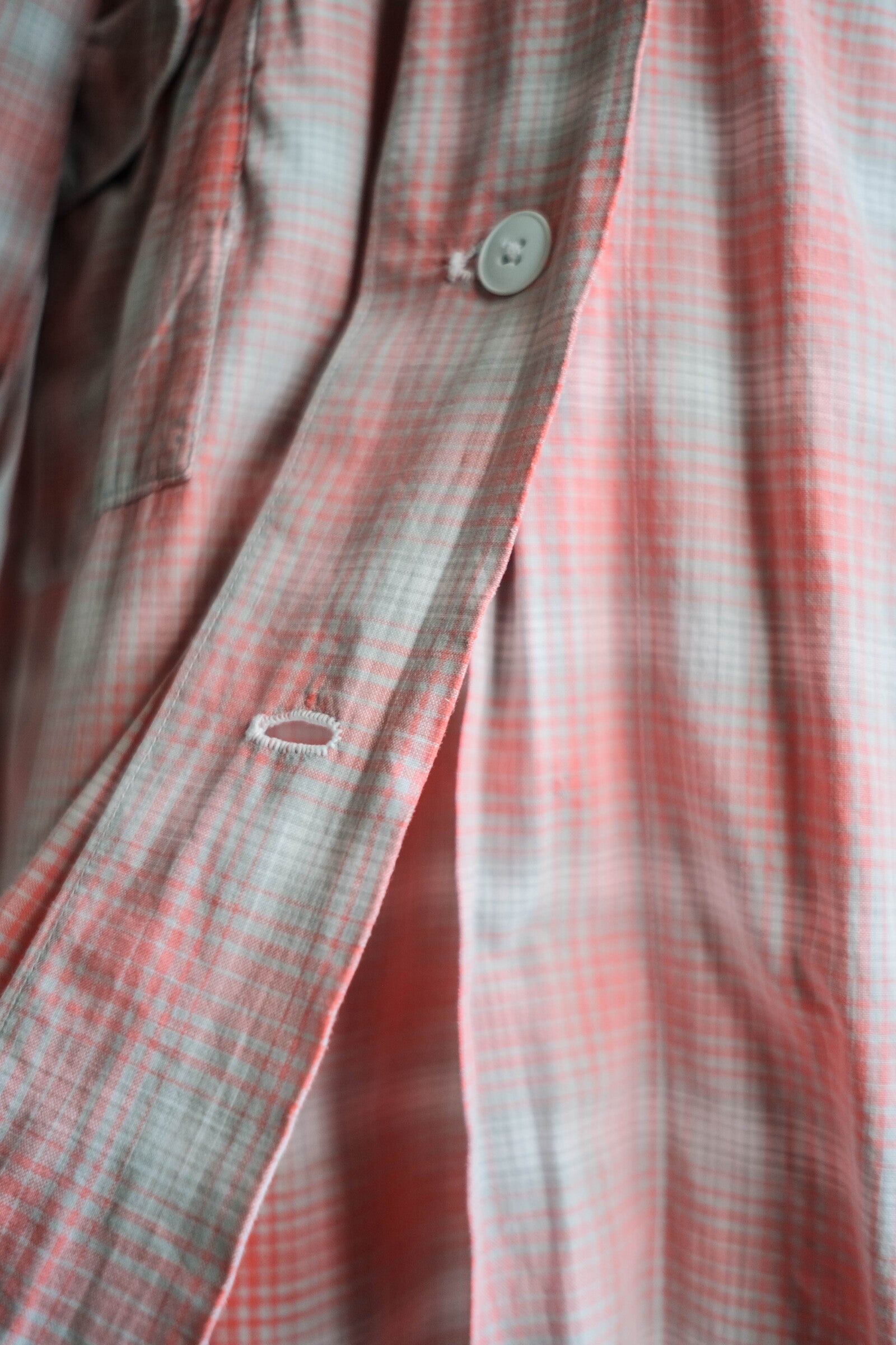 1950's French Shadow Plaid Work Dress / 法國漸層格紋工作洋裝