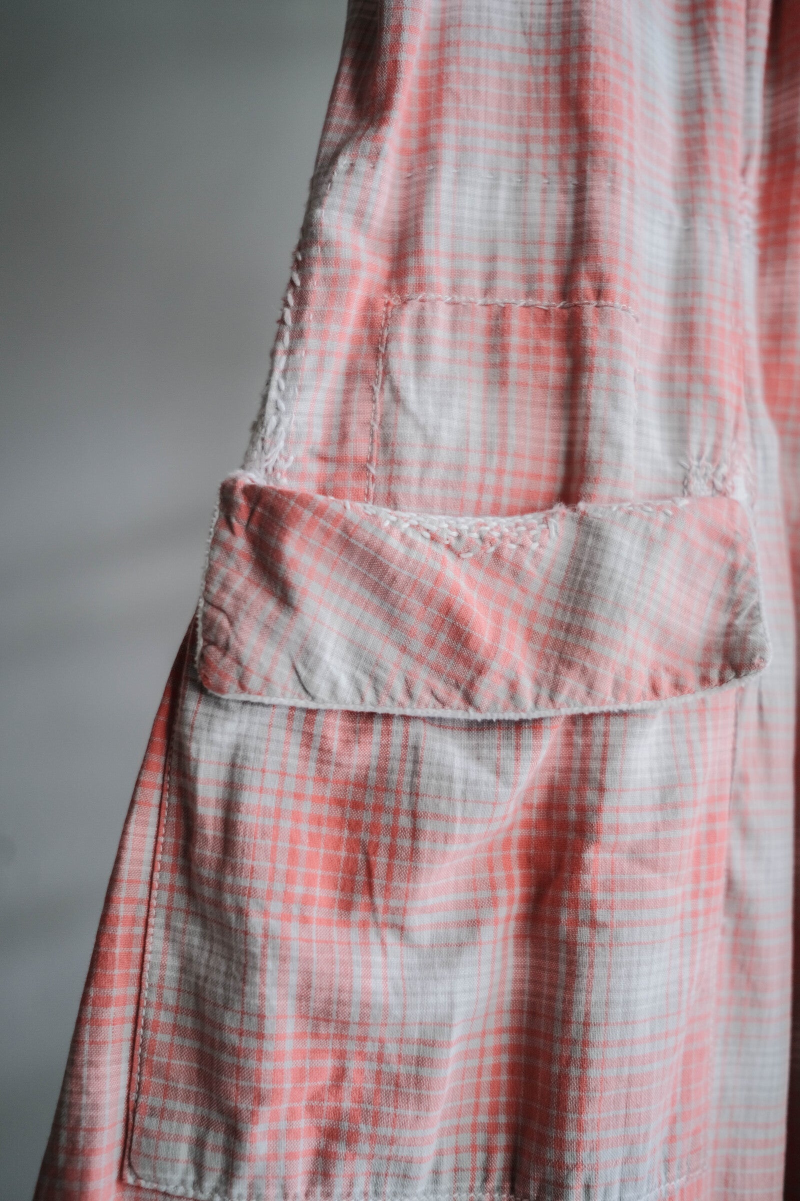 1950's French Shadow Plaid Work Dress / 法國漸層格紋工作洋裝