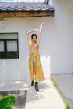 1970s Psychedelic Vivid Color Jump Suit