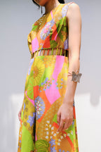 1970s Psychedelic Vivid Color Jump Suit