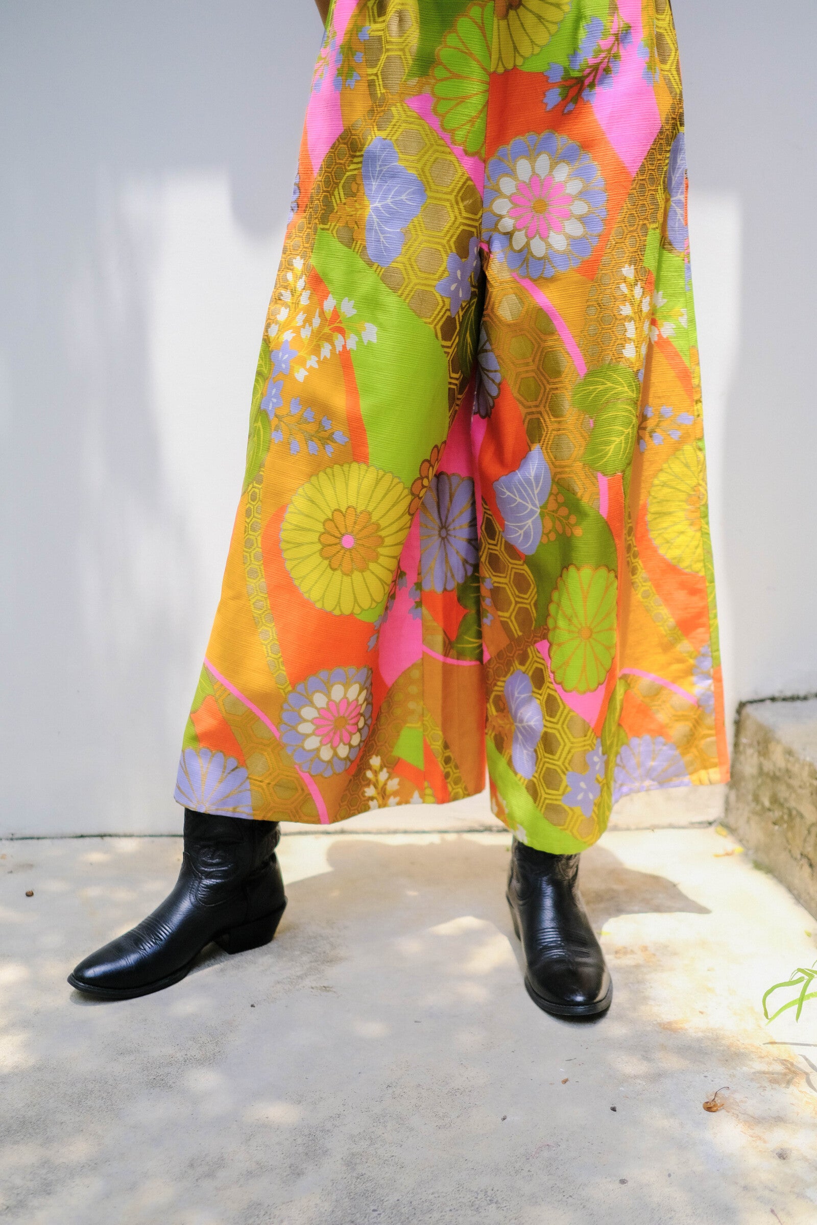 1970s Psychedelic Vivid Color Jump Suit