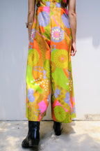 1970s Psychedelic Vivid Color Jump Suit