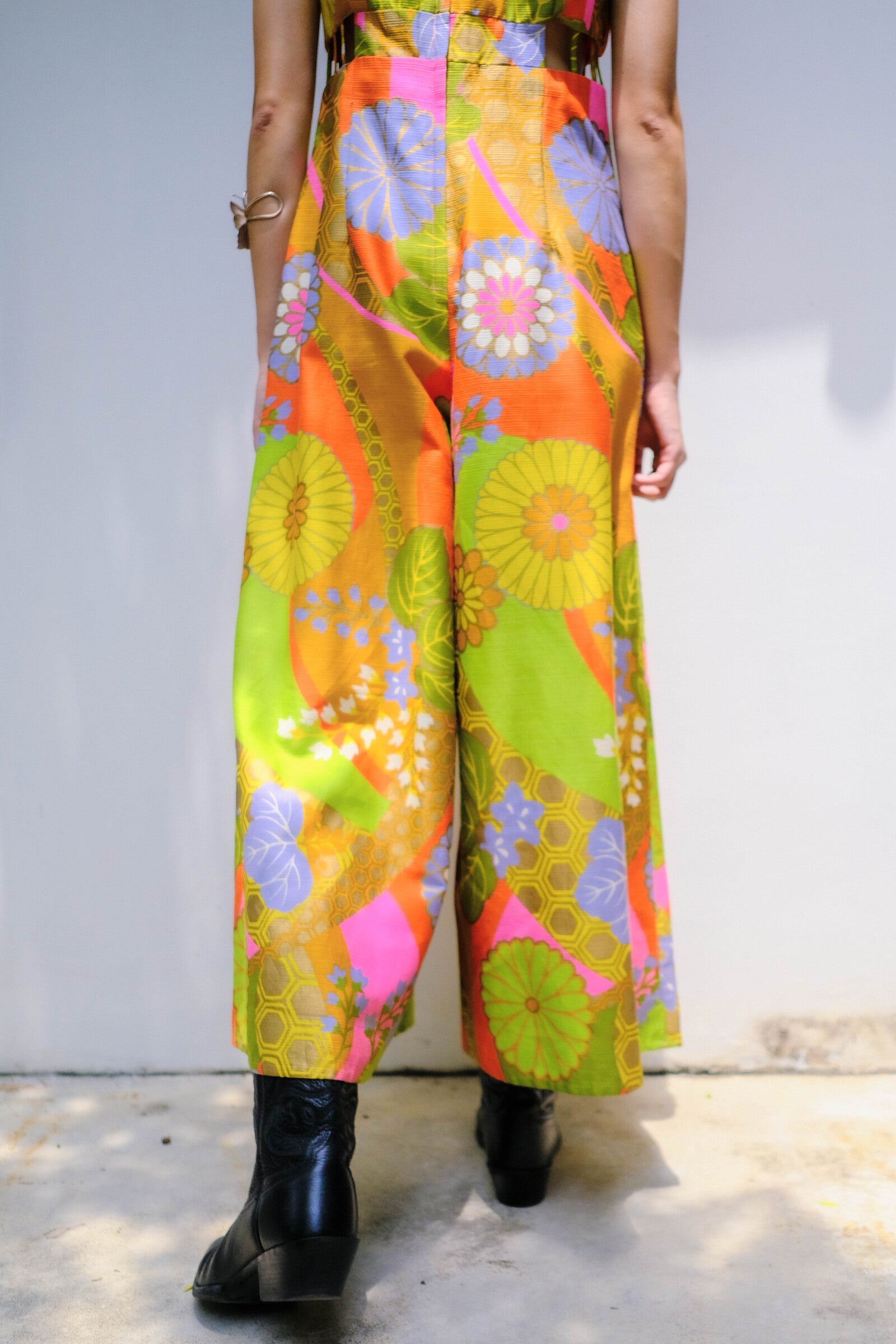 1970s Psychedelic Vivid Color Jump Suit