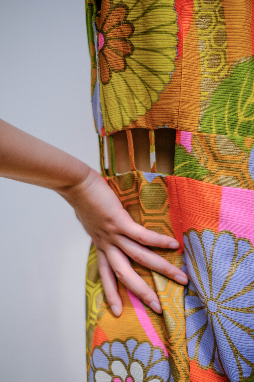 1970s Psychedelic Vivid Color Jump Suit