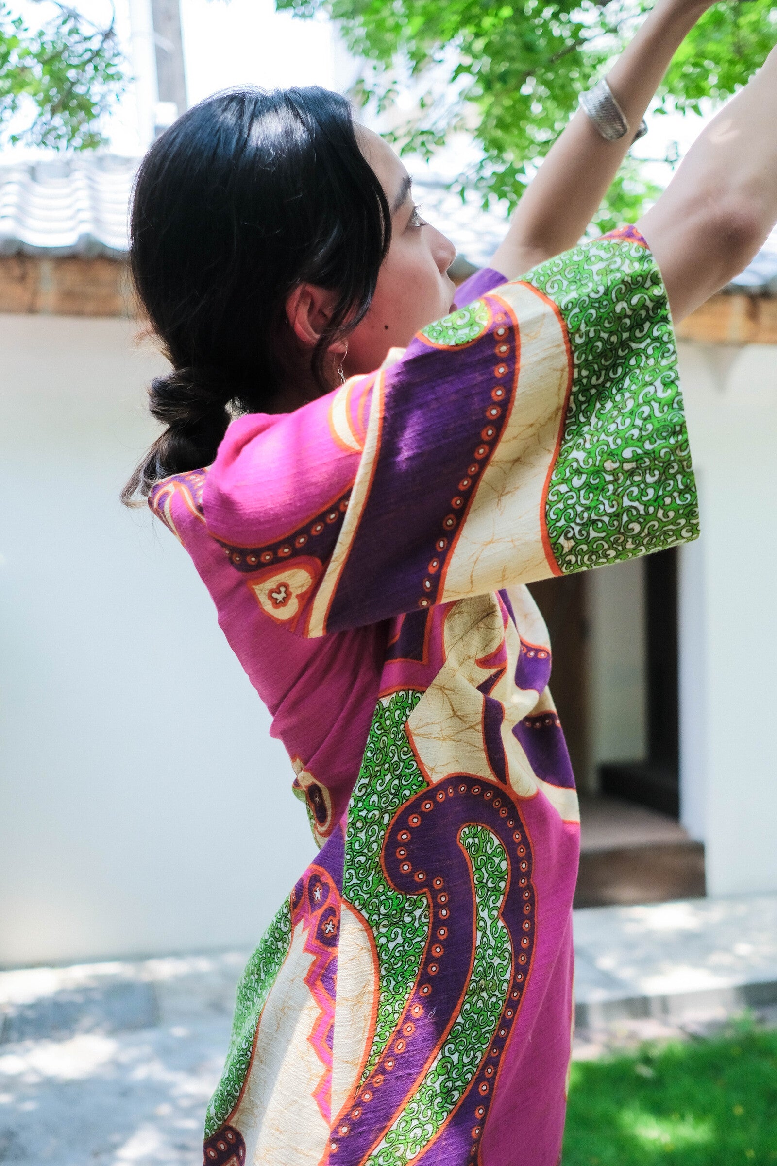 1970's Hawaiian Bark Cloth Dress / 夏威夷樹皮布洋裝
